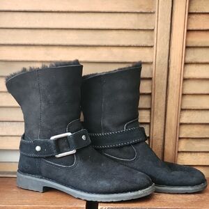 Ugg Cedric Ankle Boots Suede Shearling Lined Size 8